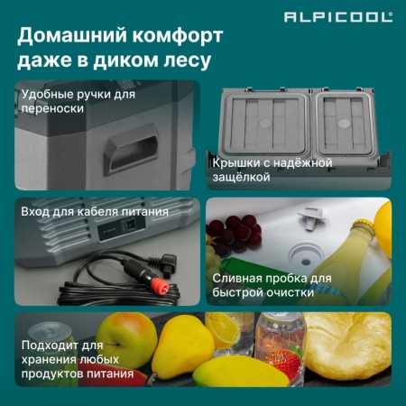 Компрессорный автохолодильник Alpicool NLD55 (12/24)